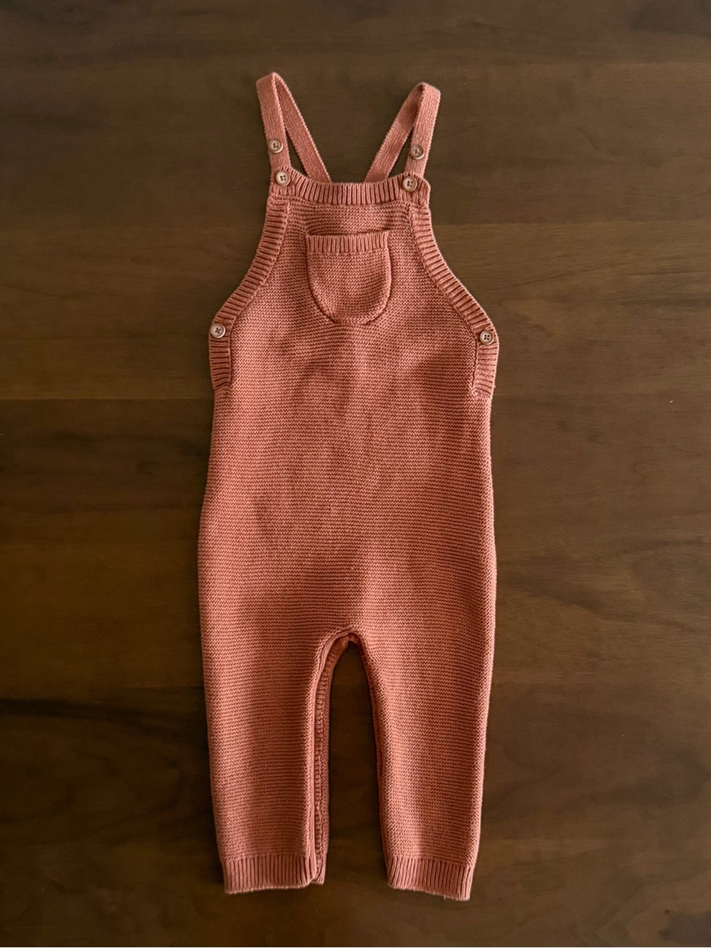 Rust Knit Overall Romper